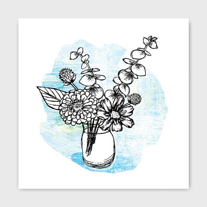 Bouquet kunsttryk 8x8" for engroshandel hos Jeanelle Demers