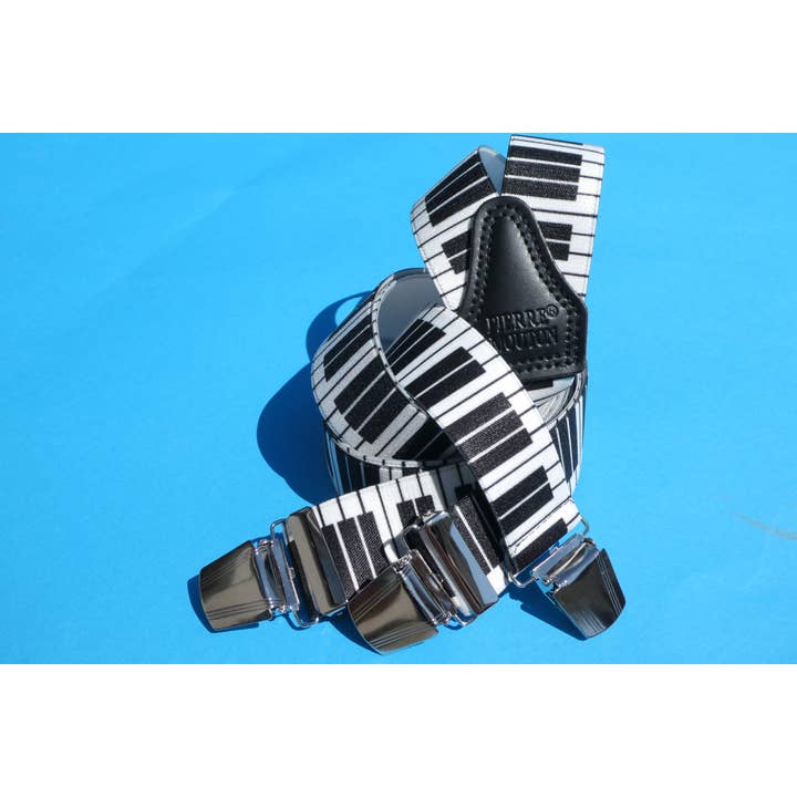 Pierre Mouton – Großhandel Hosenträger – Unisex – Pierre Mouton Herren Hosenträger mit Klaviertastatur, 120 cm, handgefertigt1