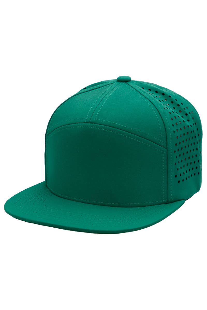 Cap Zone - Wholesale Flat Brim Cap - Men's - 7 Panel Perforated Cotton Poly Blend Snapback6