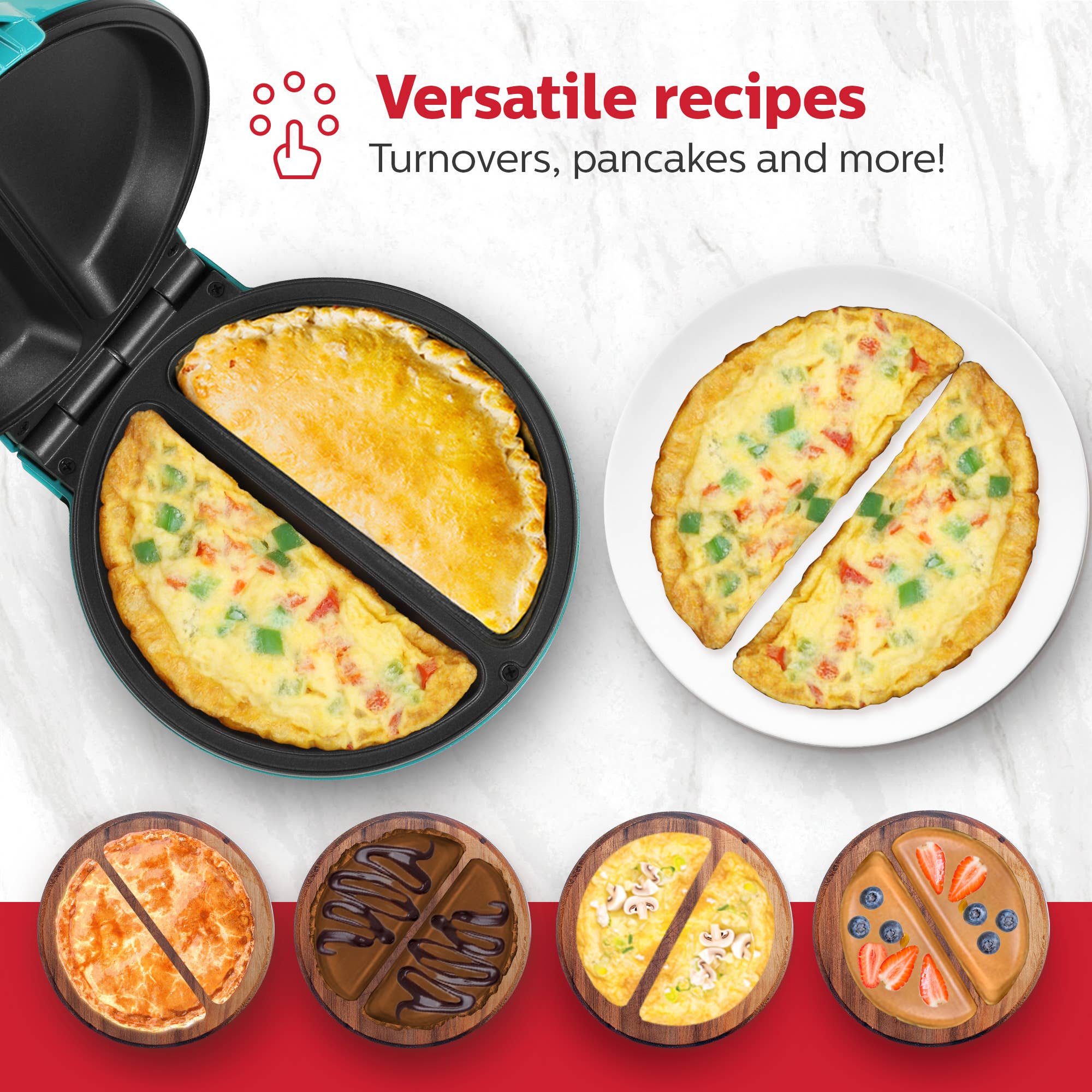 Holstein Housewares - Wholesale Kitchen Appliance - Easy Fast Breakfast Omelet Maker for Pancakes & Treats42