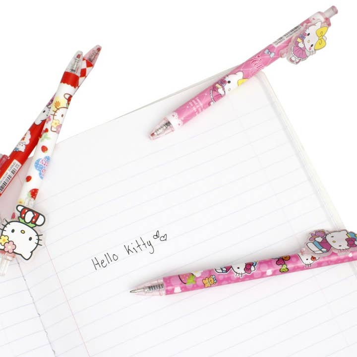Multi Color 48 Pcs Box Set Hello Kitty Click Pens for wholesale on Faire