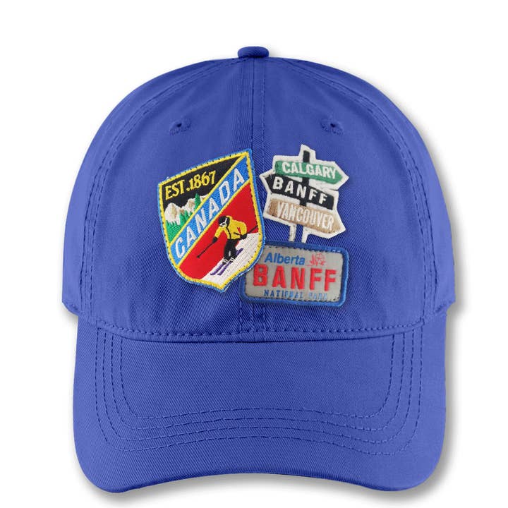 Boné estilo "dad" com patch bordado do Parque Nacional Banff, Canadá — Calgary Vancouver, Aventura e Viagem — Presente por atacado de Northern Icons Creations INC