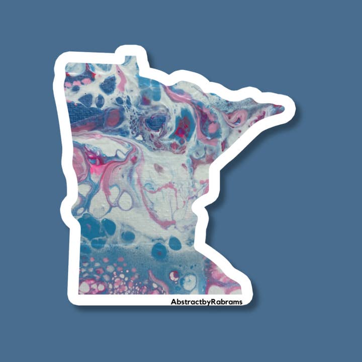 AbstractbyRabrams - Wholesale Sticker - LGBTQ Minnesota State Sticker - Trans Pride Progress Pride