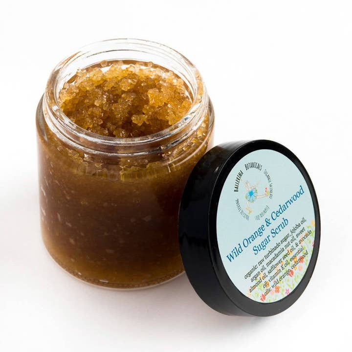 Wild Orange & Cedarwood Body Scrub | Exfoliating Scrub for wholesale by Ballerina Botanicals
