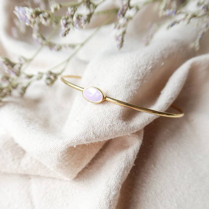 Bracelets Bliss lilac c-shape bangle for wholesale by Olivolga Bijoux