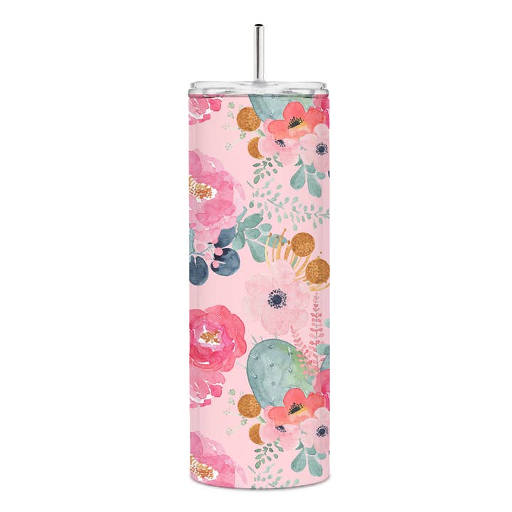 Feminine Floral Skinny Tumbler for wholesale by tcbco