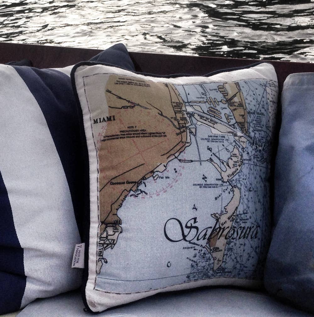 Not for Navigation - Wholesale Throw/Decorative Pillow - Decorative Canvas Pillow - Custom Location Nautical Chart2
