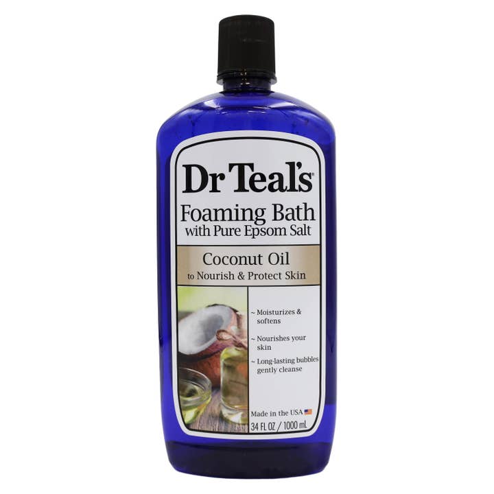 KT Supply - Wholesale Bath Salts - Dr Teals Epsom Salt Foaming Bath Coconut Oil, 34 Oz.
