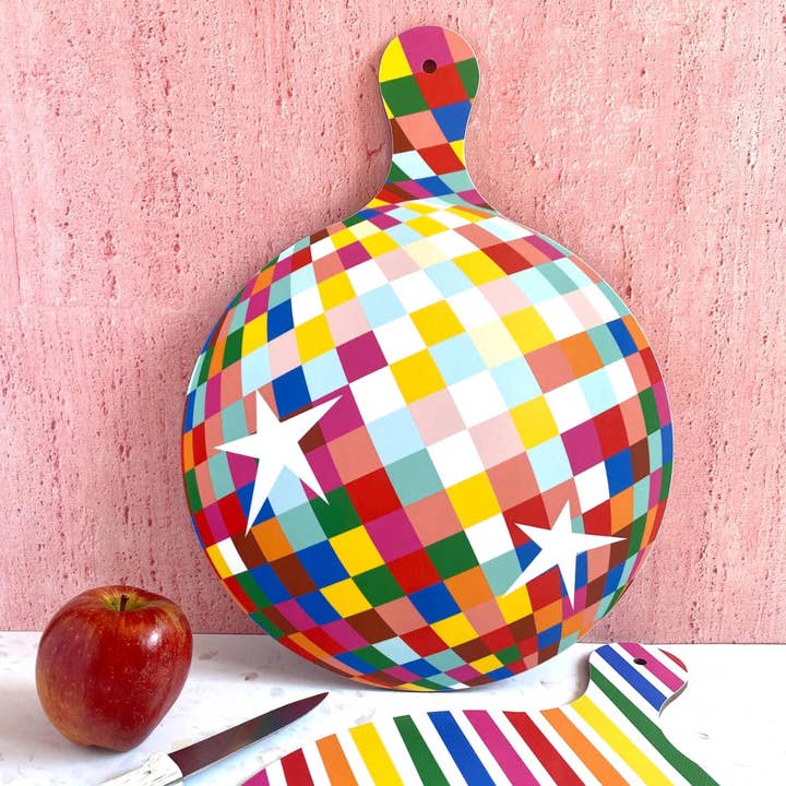Poppekins – wholesale Cutting board – 'Disco ball' Large Vegetable Chopping Board 0