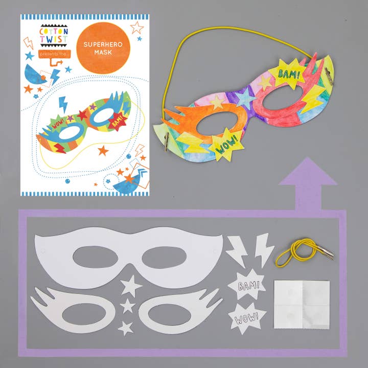 Cotton Twist - Wholesale DIY Craft Kit - Kids - Make Your Own Superhero Mask