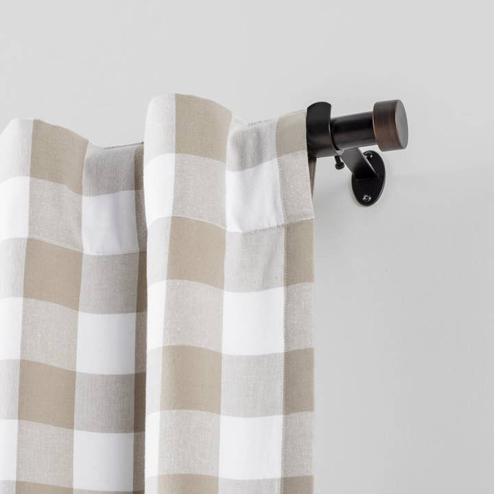 Threadmade Home - Wholesale Curtain Rod - Serena 1" Window Drapery Single Curtain Rod with Contemporary Cap Finial1