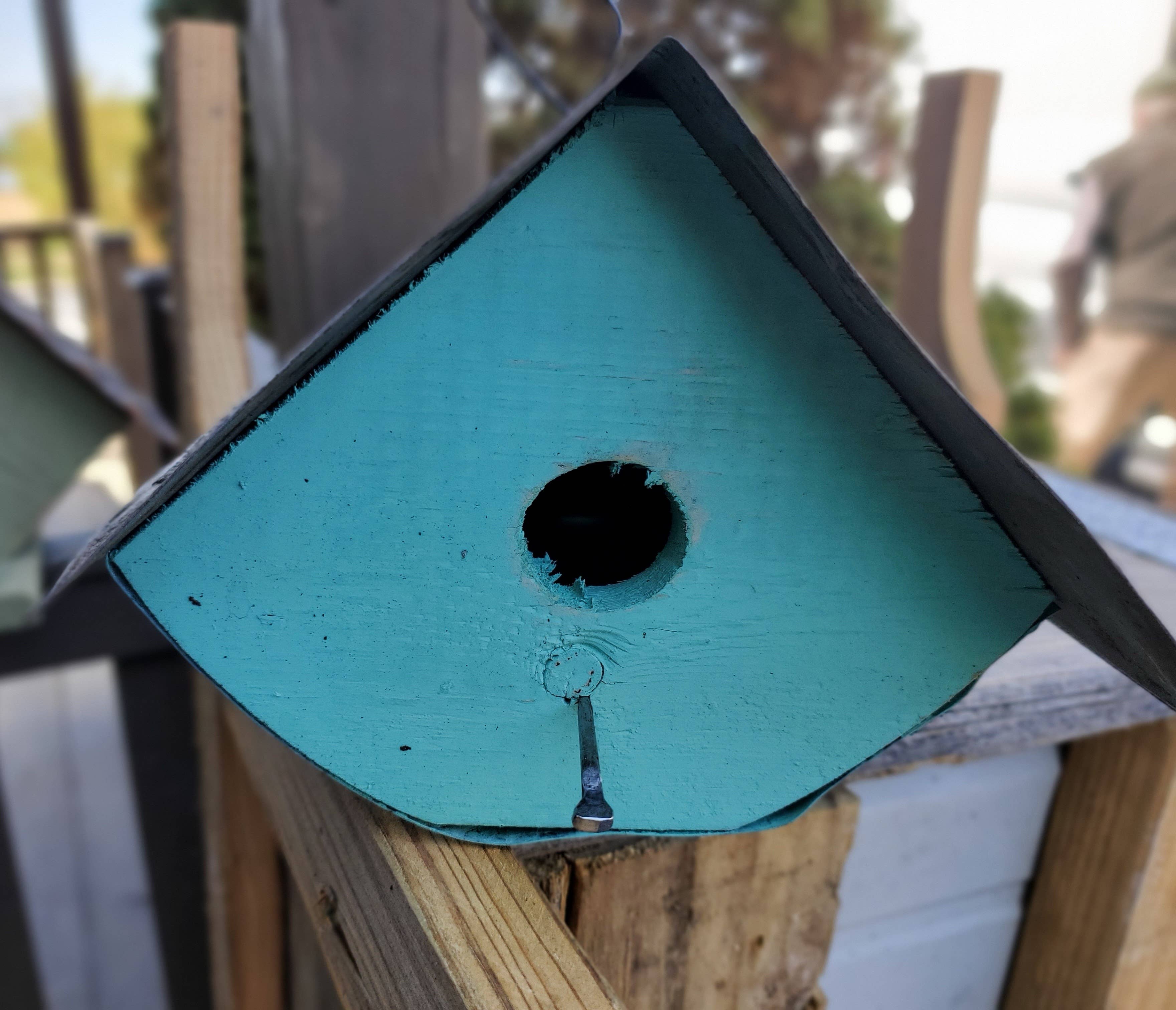 Flying Heart Threads - Wholesale Bird House - Reclaimed Wood and Metal Wren House Flat Bottom (SM11B)7