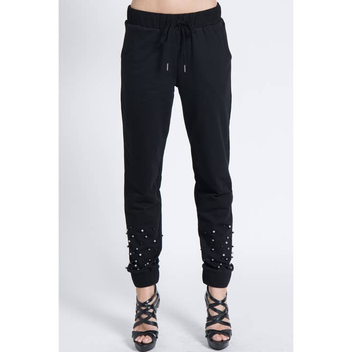 DRAWSTRING JOGGER PANTS WITH PEARL for wholesale by VOCAL