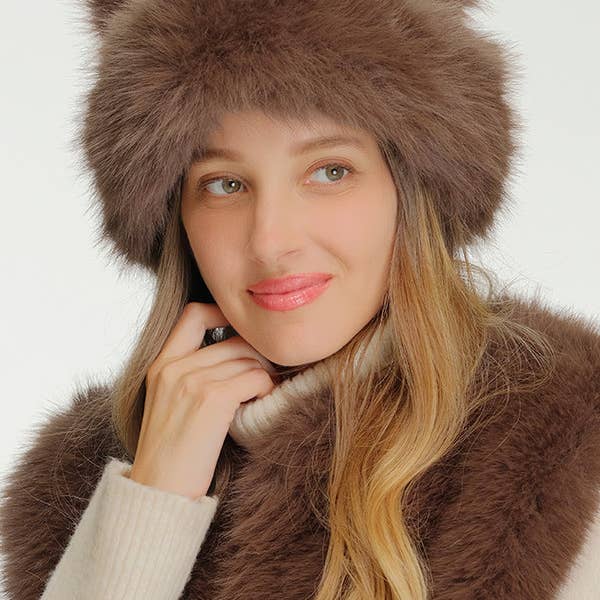 Faux Fur Bear Ears Hat
BKE-0077 for wholesale by Oblige by G