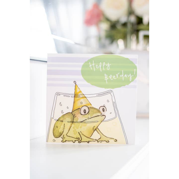 Hanxmade – Engroshandel Fødselsdagskort – Tillykke med fødselsdagen fra en frø i noget humlet øl