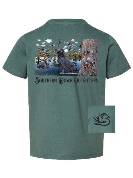 Black Lab Swamp Toddler Tee for wholesale by Southern Down Outfitters
