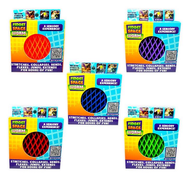 Novelty Brands - Wholesale Fidget Toy - Kids - Fidget Space Worm Toy Assortment - 12/Display2