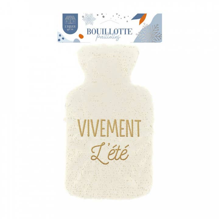 Glitter hot water bottle CAN'T WAIT FOR SUMMER gift for women girls birthday Christmas for wholesale by BALOTTI