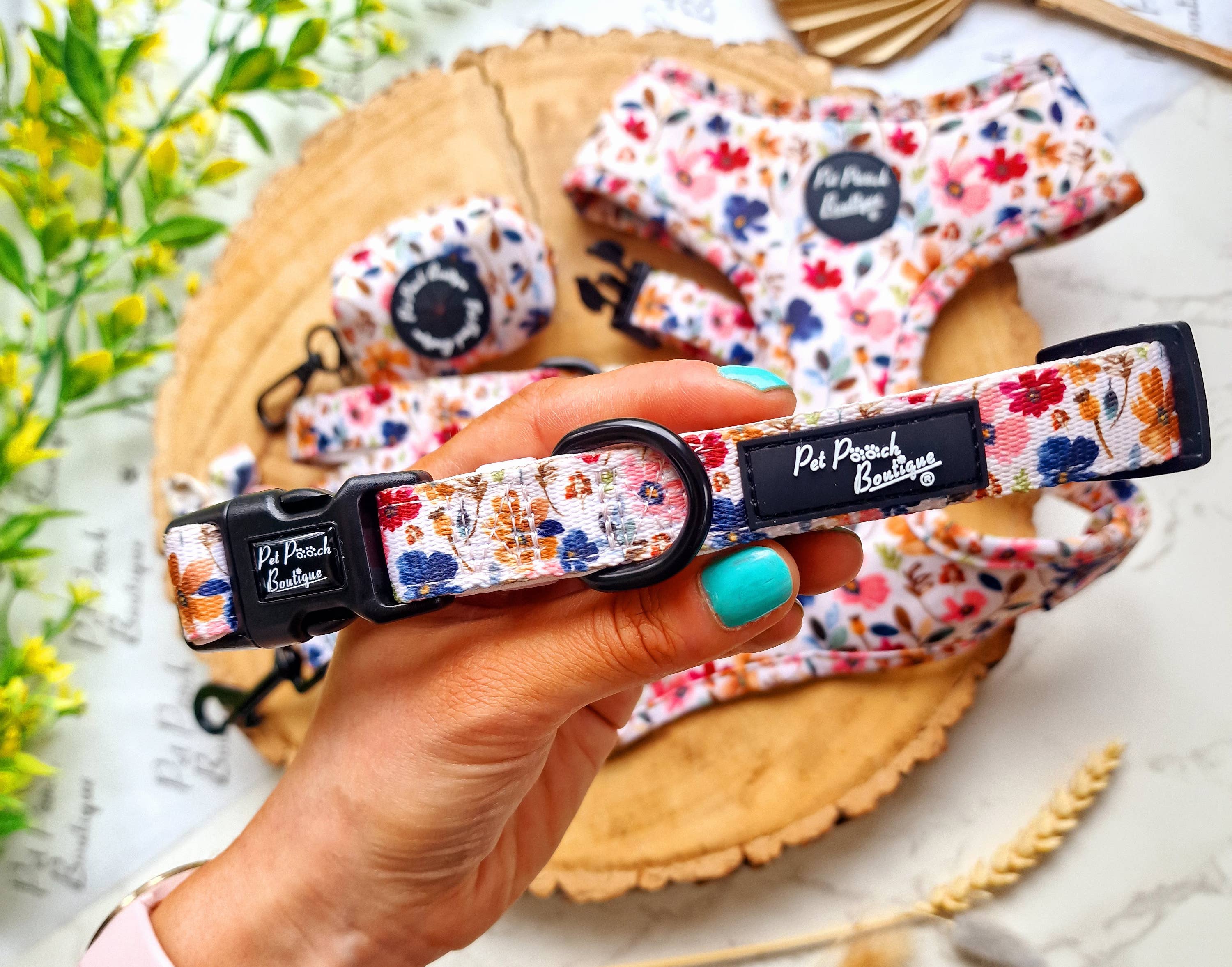 Pet Pooch Boutique - Wholesale Pet collar – Dog - Little Enchanted Meadows Floral Dog Collar/Opt Accessory