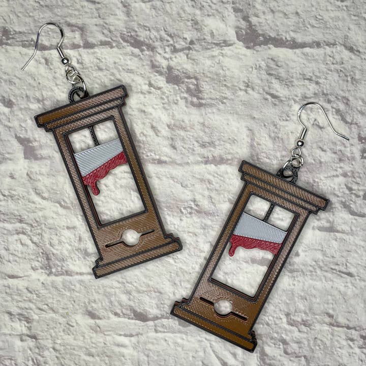 Cryptid Craft Studio - Wholesale Dangle Earrings - Guillotine Statement Earrings 3D Printed2