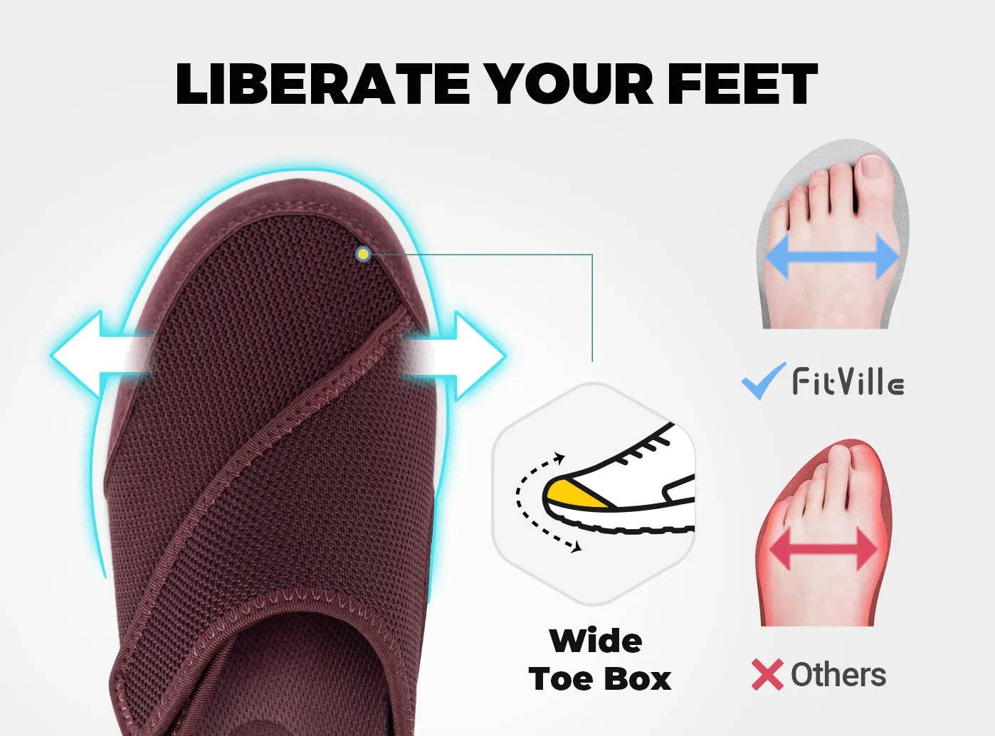 FitVille - Vente Chaussons – femme - Pantoufles FitVille EasyTop pour femmes diabétiques V58