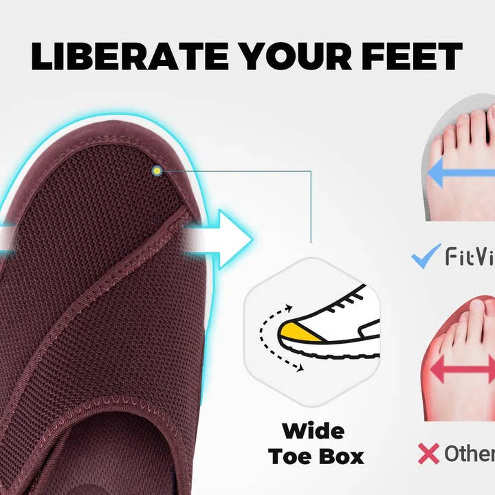 FitVille - Vente Chaussons – femme - Pantoufles FitVille EasyTop pour femmes diabétiques V58