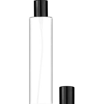 Best Bottles - Wholesale Spray Bottle - Cylinder Clear Bottle with Spray Pump-100ml(Multiple Caps)