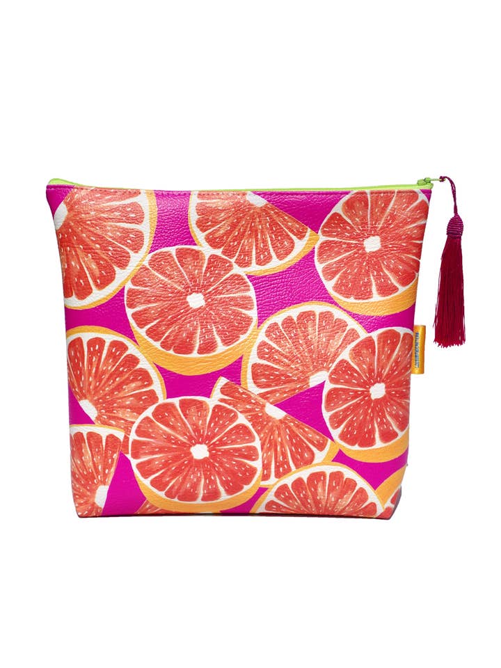Grapefrukt veganskt läder kosmetikväska för wholesale av Lousurfacepattern
