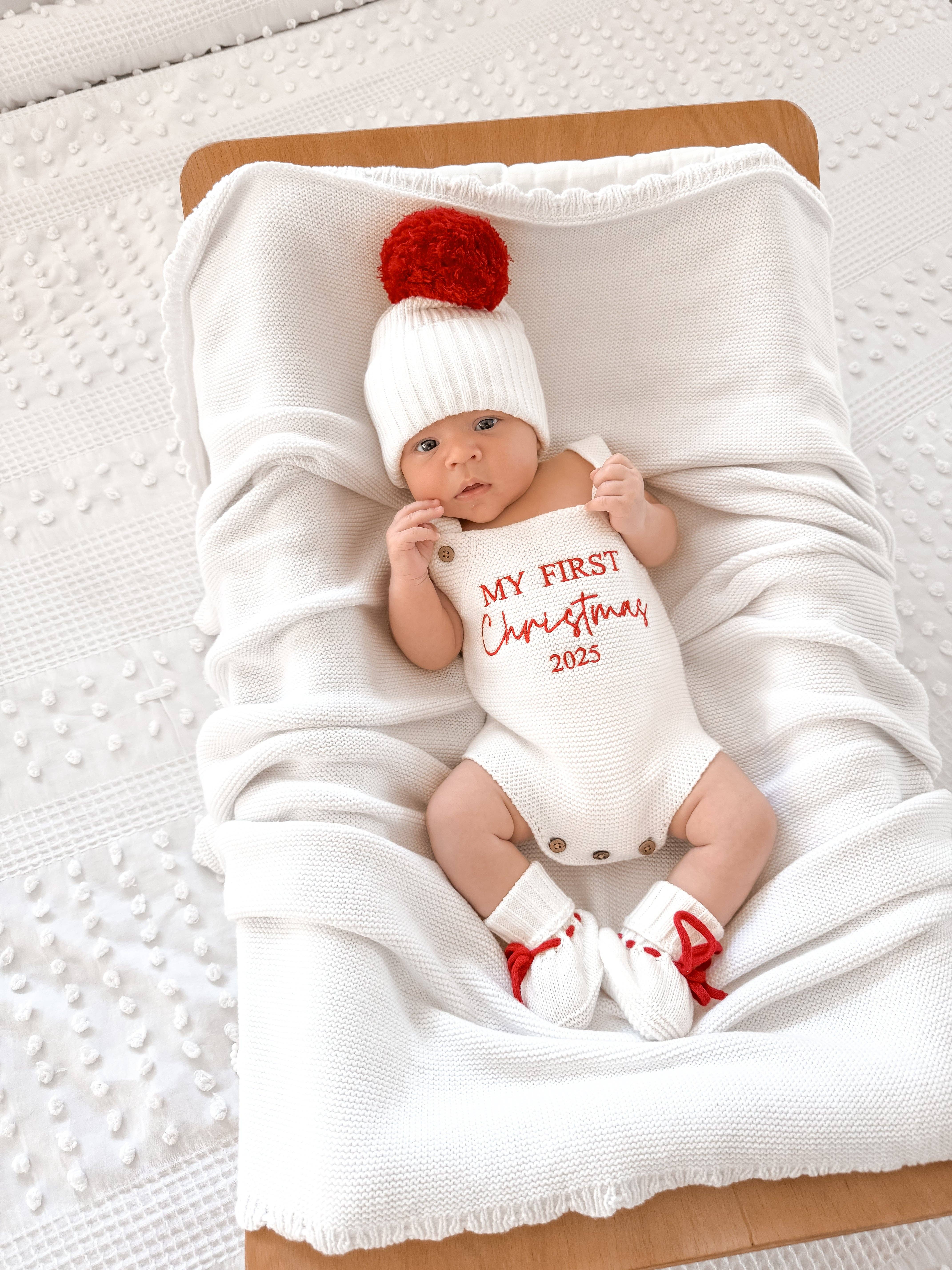 Petite + Co - Wholesale Jumpsuit - Baby - CLASSIC ROMPER | MILK - MY FIRST CHRISTMAS 20250