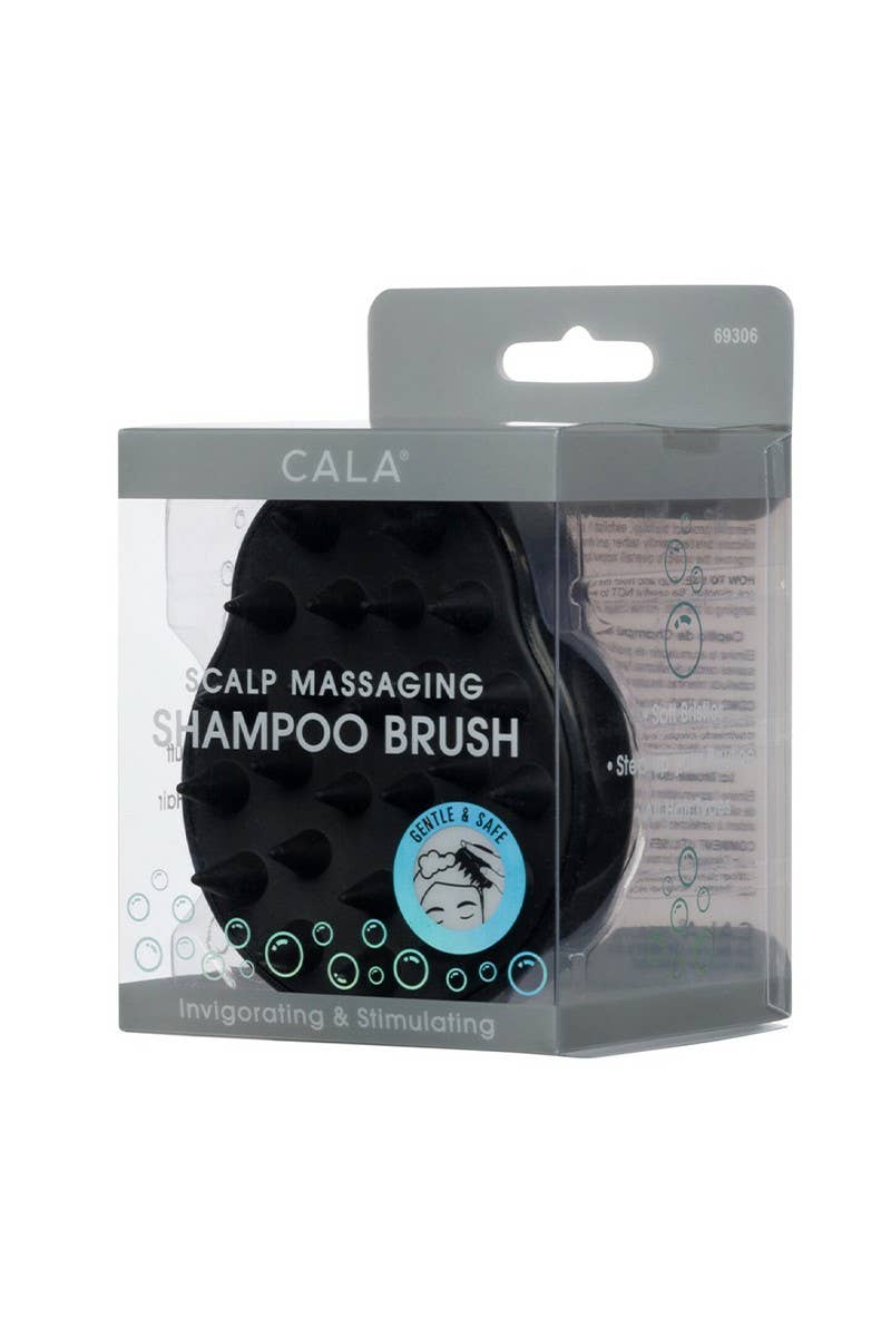 CALA 69306 Scalp Massaging SHAMPOO Brush Black - 6pc