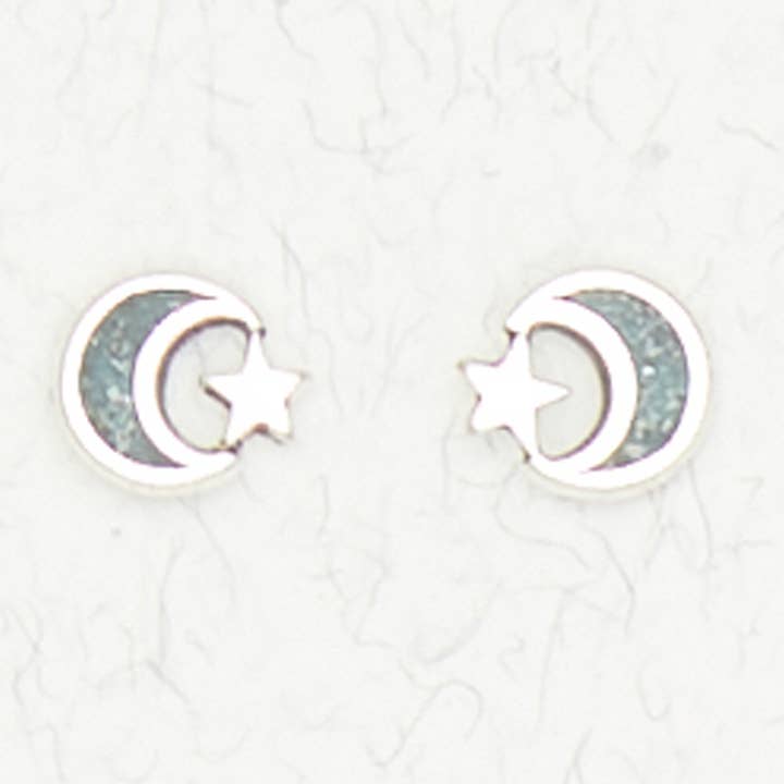 Nirvana LLC – wholesale Stud/post earrings – Sterling Silver Ear Studs - Moon & Star0