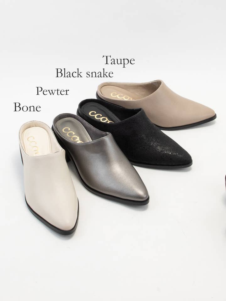 CCOCCI - Wholesale Mules - Women's - GINA POINTED-TOE SLIP ON BLOCK HEEL MULE1