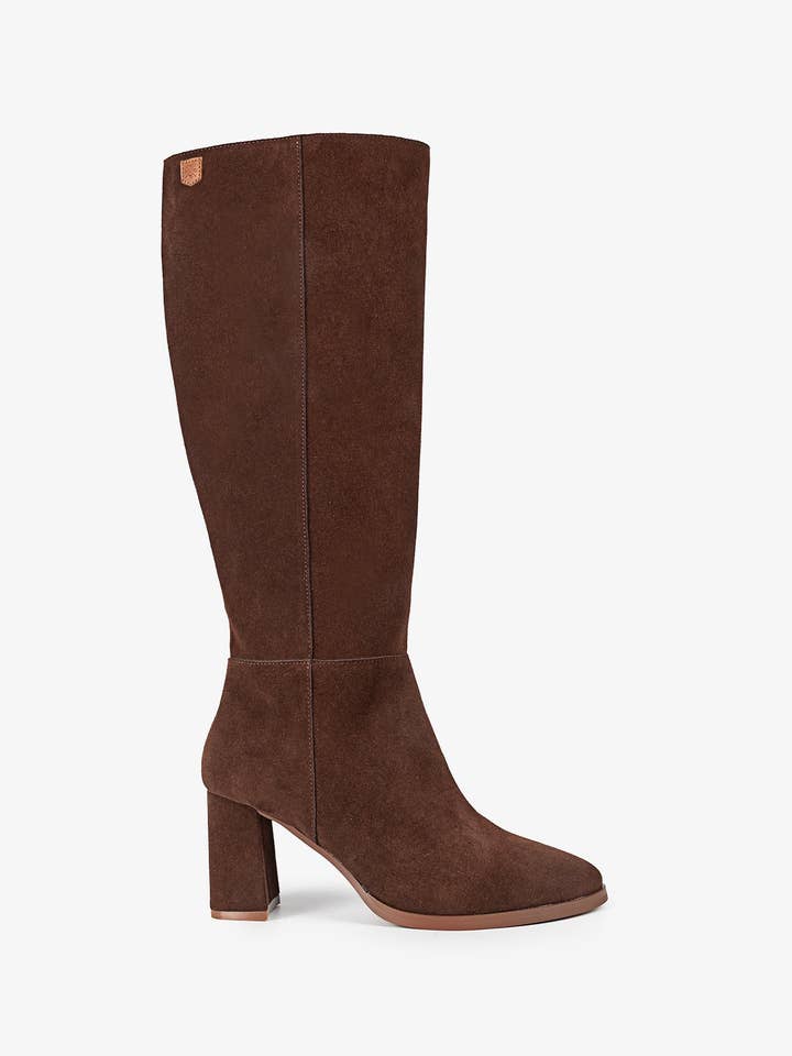 Brauner Wildlederstiefel Sinnara für den Großhandel von POPA