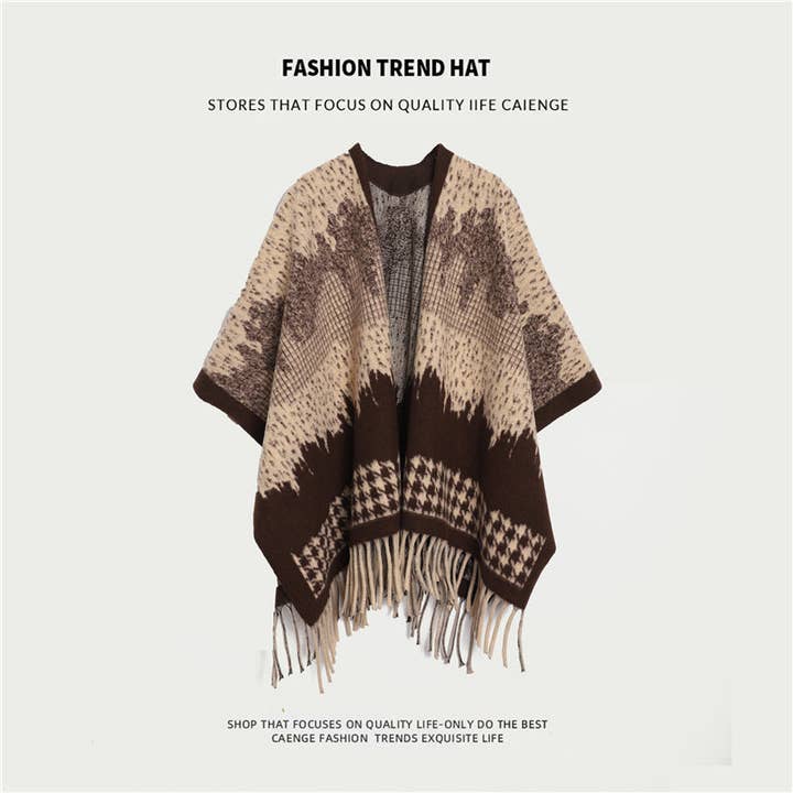 SueSilkHK – wholesale Cape – Women's – Ethnic Style Women's Shawl, Thickened Cape Coat for Autumn and Winter, Travel Photography Split Cloak16