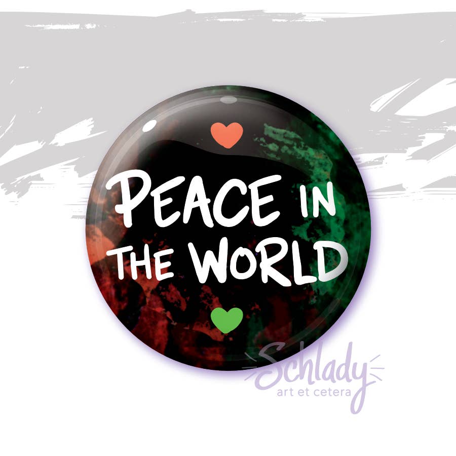 Schlady - Wholesale Lapel Pin/Button - Artists For Ceasefire / Peace In The World - Button Pin1