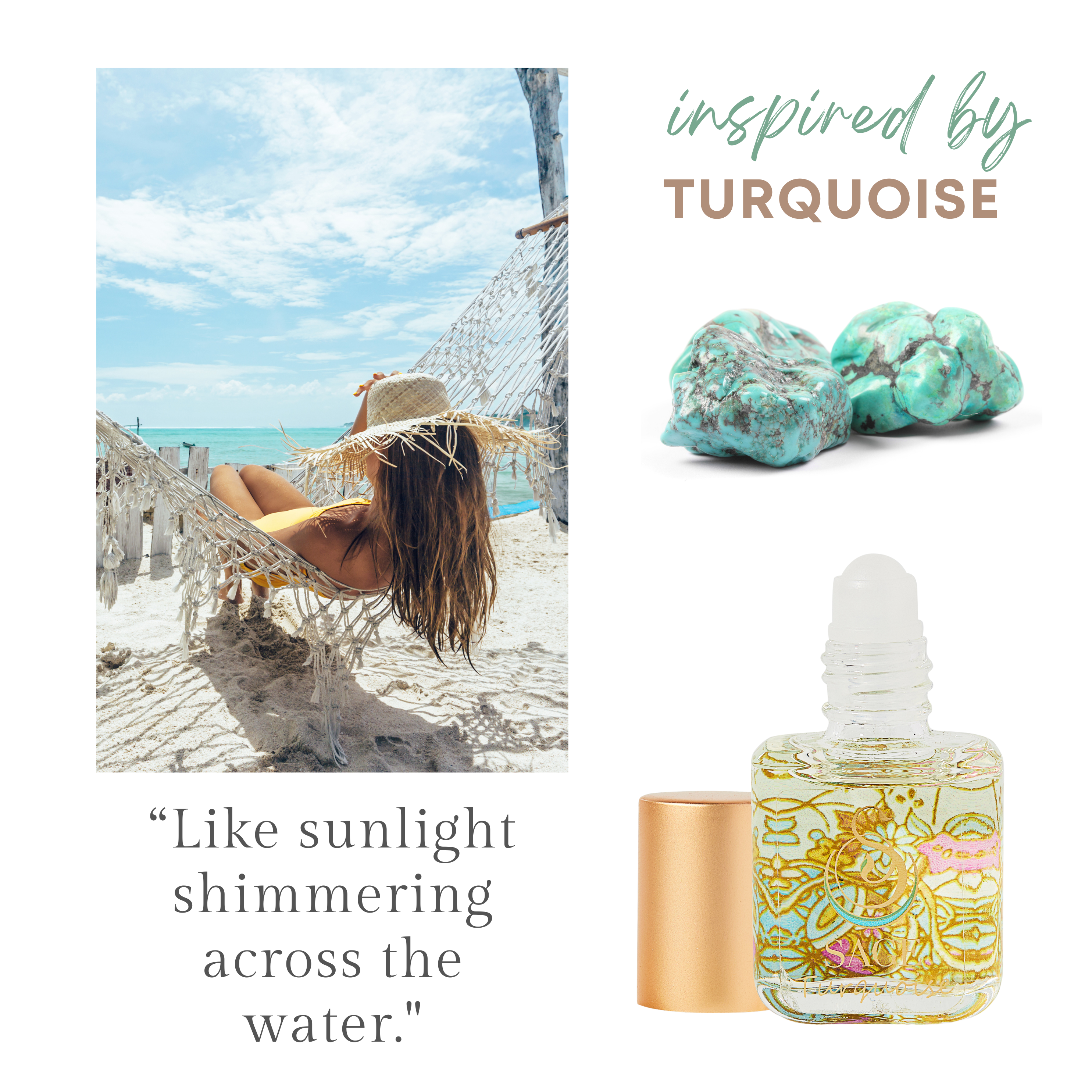 The Sage Lifestyle - A Gemstone Perfumery - Wholesale Roll-On Fragrance - Turquoise Organic Perfume Roller - Mini Perfume Oil - Extract - 1/4 oz2