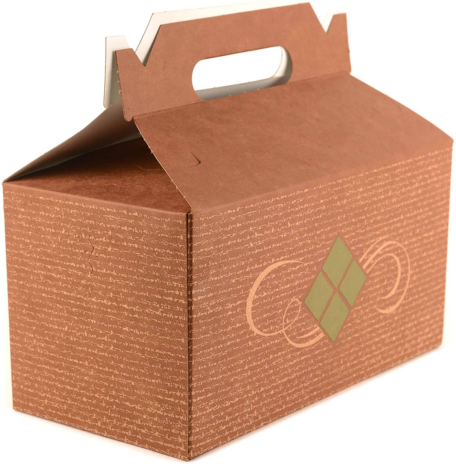 EcoQuality - Wholesale Gift Box - Brown Treat Gift Boxes 9 x 5 x 6.75 inches Paper Gable Lunch1