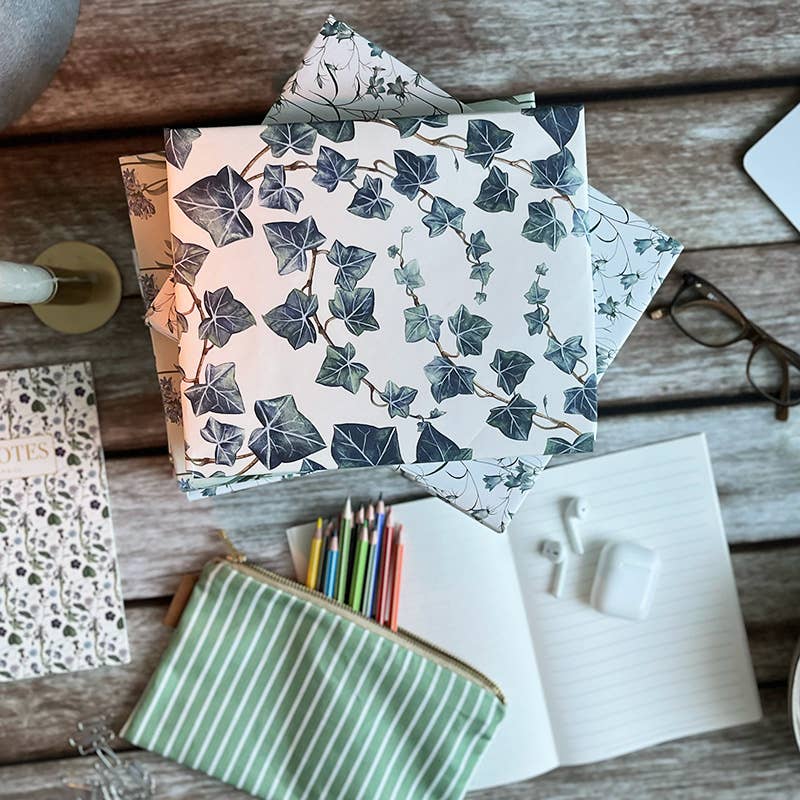 Koustrupco - Vendita all'ingrosso Carta da regalo in fogli - Confezione regalo 4 fiori stagionali 4 fogli di carta riciclata2