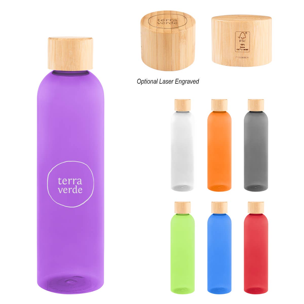 Market Street Promotions - Wholesale Water Bottle - Eco-Friendly 32 oz. Jordan Recycled Vessel W Bamboo Cap0