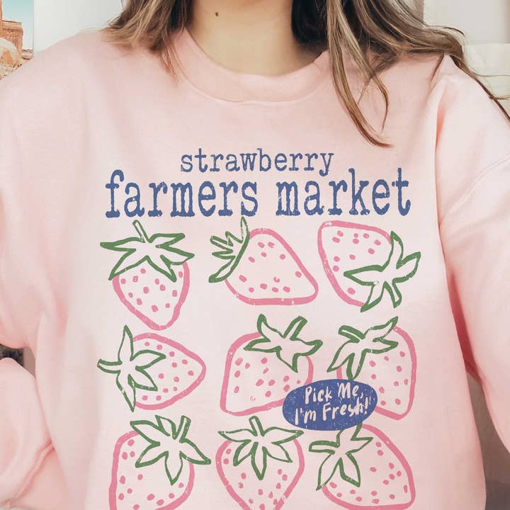 STRAWBERRY FARMERS MARKET Oversized Sweatshirt for wholesale by A. BLUSH CO