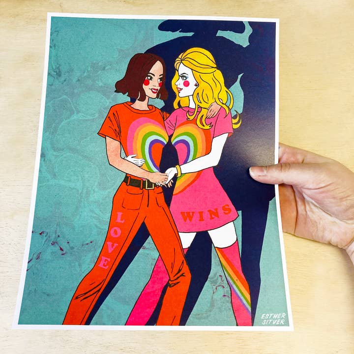 Esther Sketch - Wholesale Art Print - Groovy Pride Dolls Illustrated 8.5"x11" Barbie Art Print6