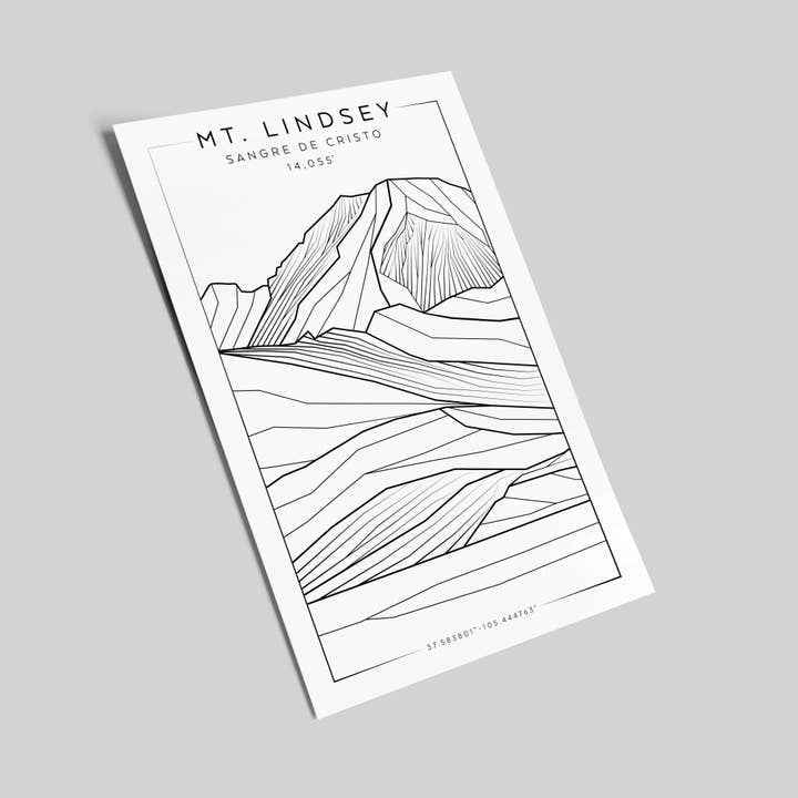 Postal 4x6 del Mt. Lindsey para venta al por mayor de The Elevated Line LLC