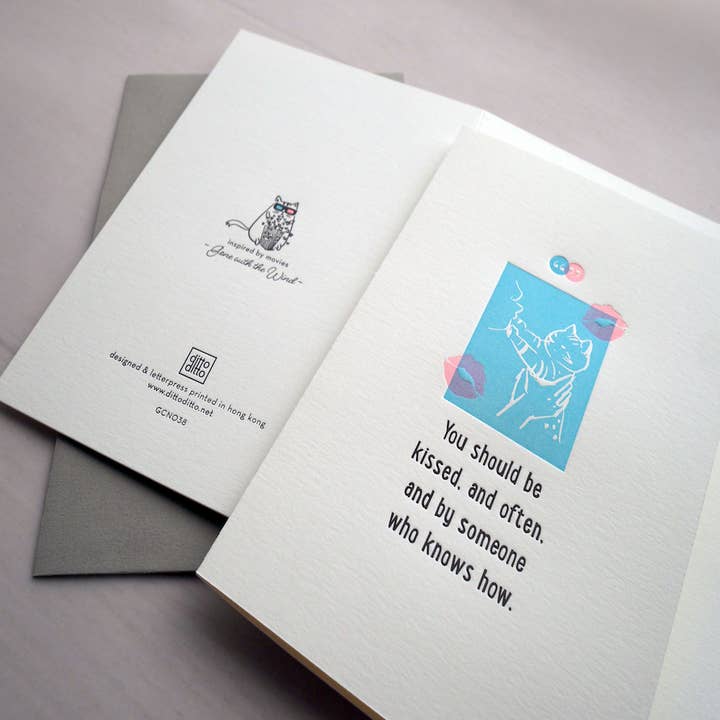 ditto ditto – wholesale Love card – letterpress love card : movie love - gone with the wind