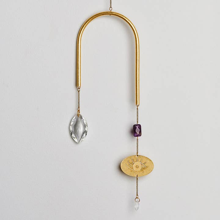 Suncatcher- Evil Eye/Amethyst for wholesale by Scout Curated Wears