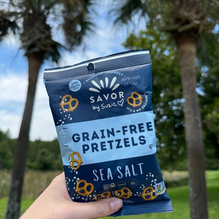 Savor by Suzie - Wholesale Pretzels - Sea Salt Grain Free Pretzels Mini Bags 1.5 oz