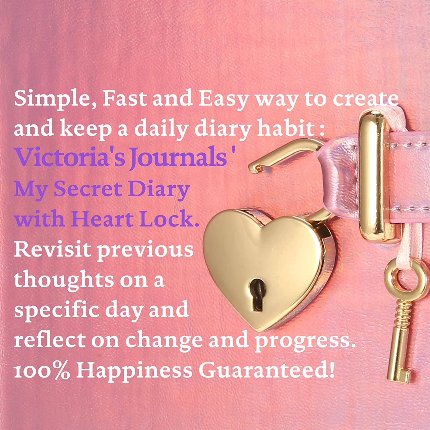 Victoria's Journals - Wholesale Journal/Diary - Kids - Heart Lock Journal for Girls with Key (Metallic Lilac)6