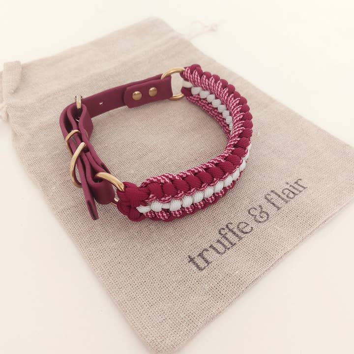 Truffe & Flair - Wholesale Pet Collar - Dog - XS small dog collar - Biothane/Paracord - Raspberry3