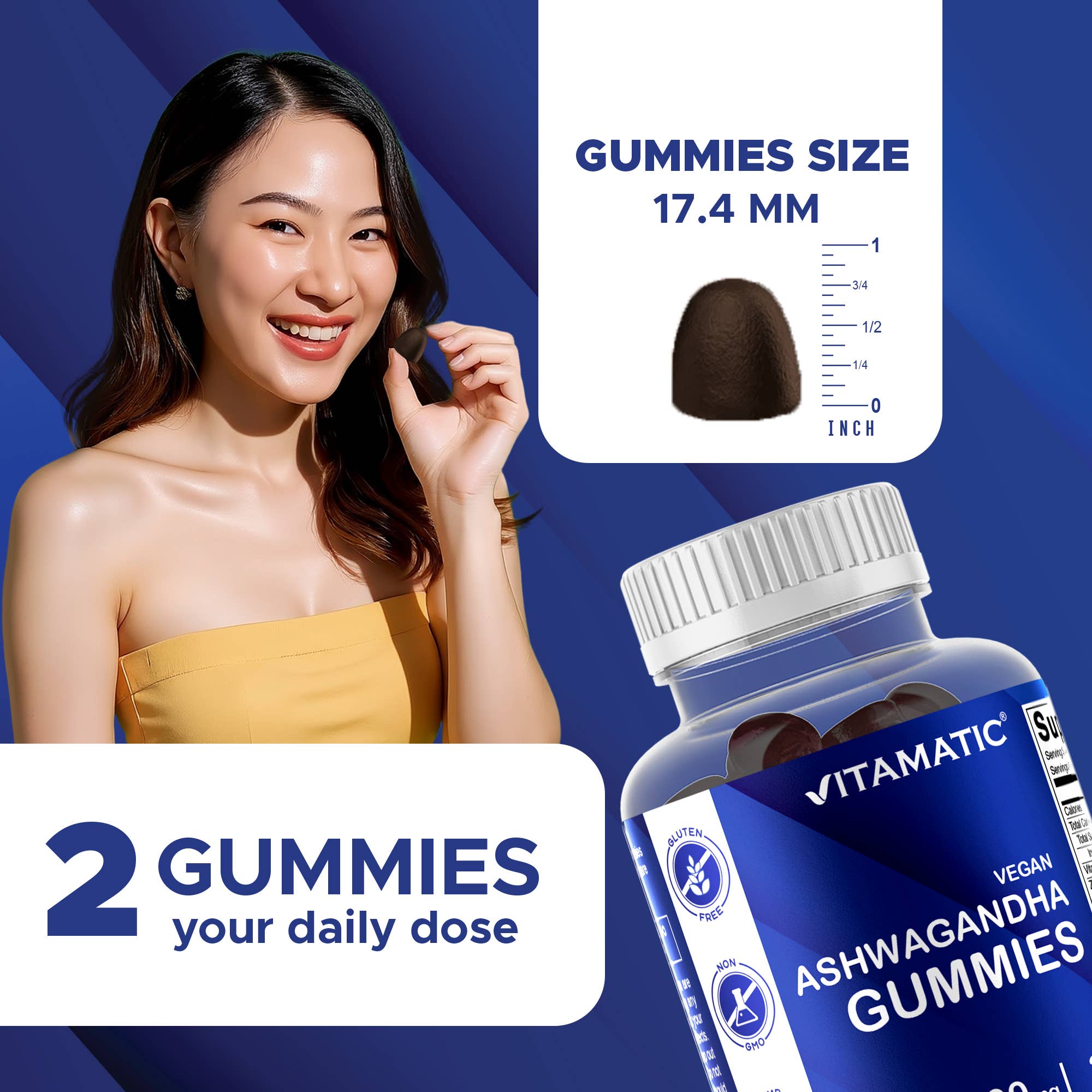 Vitamatic - Wholesale Oral Supplement/Vitamin - Vitamatic | Ashwagandha 1500mg | 60 Vegan Gummies4