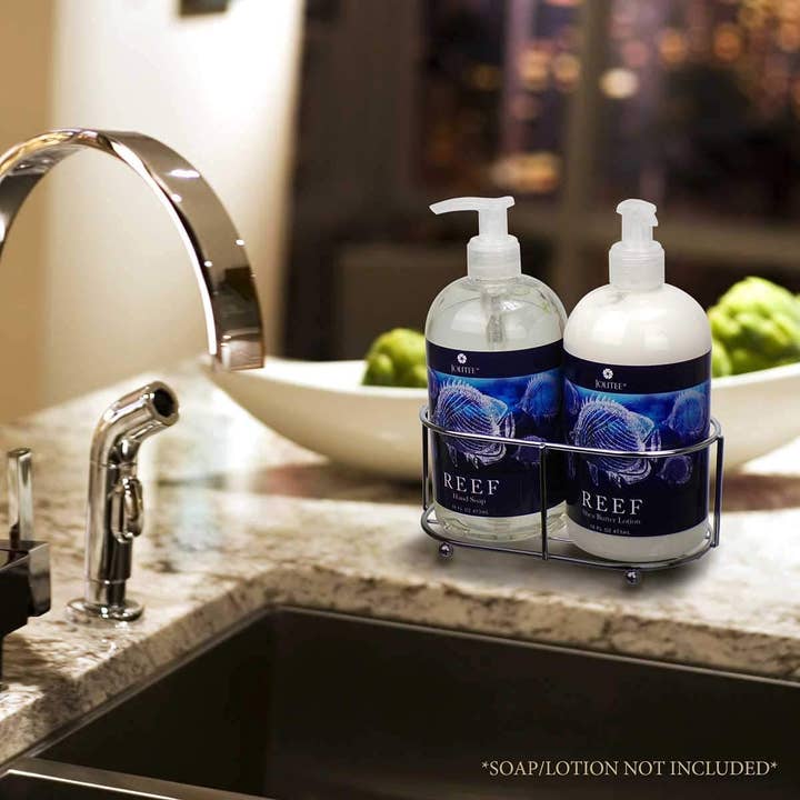 Jolitee - Wholesale Bath Soap Dish - Jolitee Stainless Steel Caddy Compatible with 16 Ounce Soap and Lotion Bottles Collection Black3