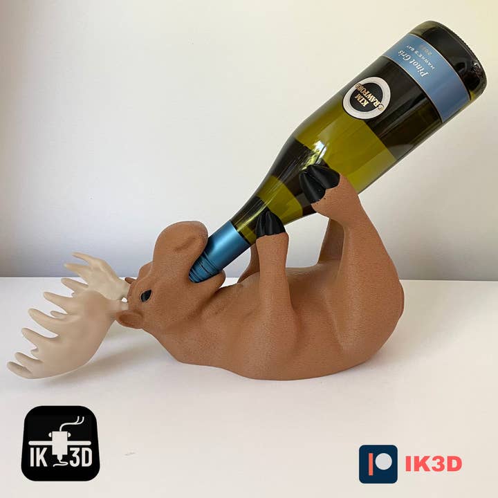 Portabottiglie di Vino a Forma di Alce, Stampa 3D, Portabottiglie per la vendita all'ingrosso da parte di Great American Designs